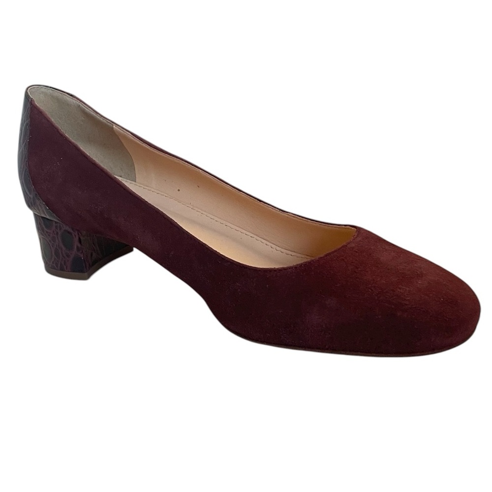 J. Crew Evelyn Pumps Croc Embossed Block Heel - Size 8.5